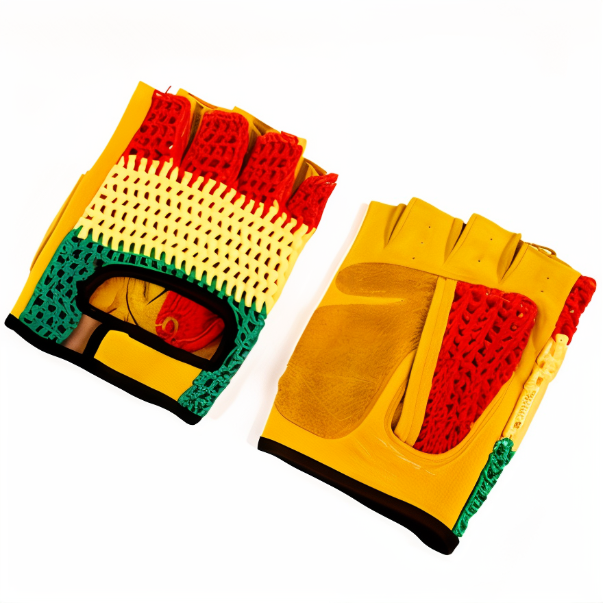 Fingerless Cow Leather Biking Gloves - Veltrix - colorful