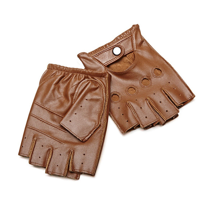 Men's Sheepskin Leather Driving Gloves - Maverick - brown